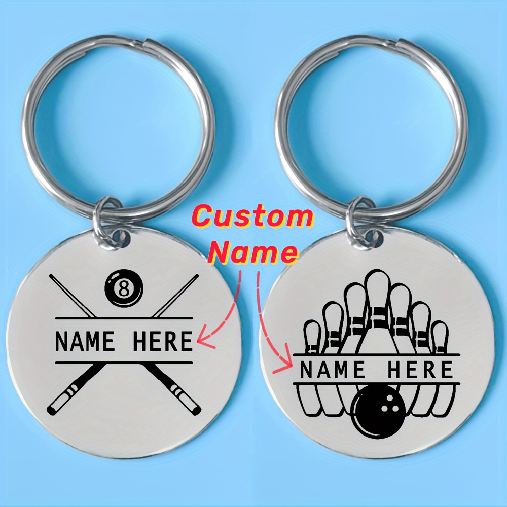 

Bowling Keychain, Steel, Personalized , Round , , , Women' , Key , Keychain, No Required, Christmas For Athletes And Enthusiasts