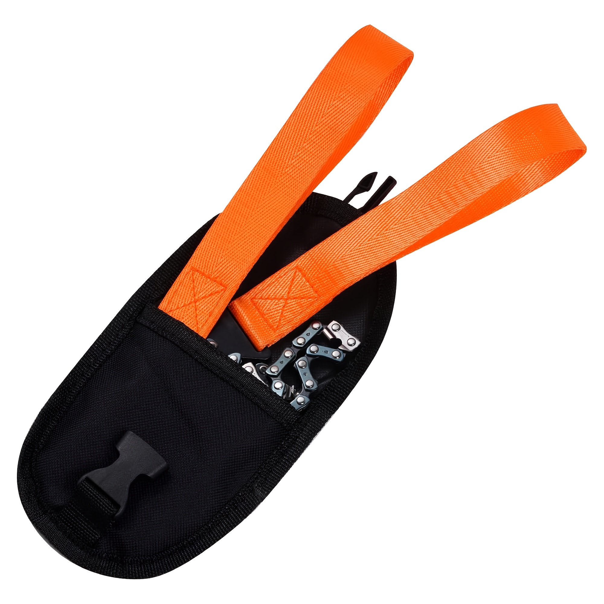 TEMU Tronçonneuse de poche robuste avec chaîne - Scie à main portable à corde pour le camping, la survie et le jardinage, comprend un bracelet de