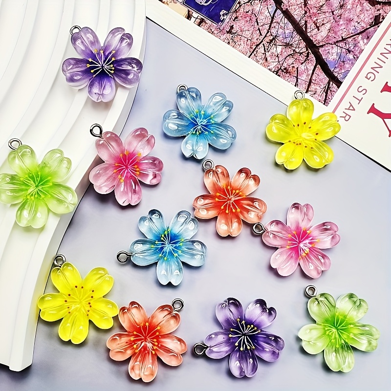 10 Colorful Resin Flower Pendants for DIY Summer Crafting