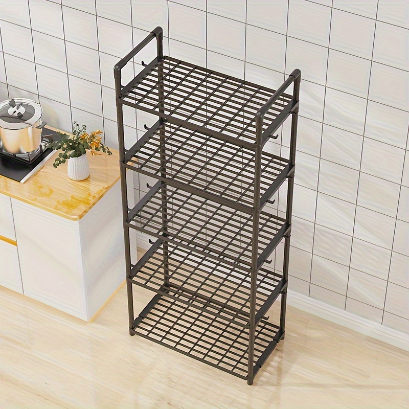 versatile 4 tier storage rack set easy assembly galvanized metal plastic portable design for kitchen bathroom organization details 1