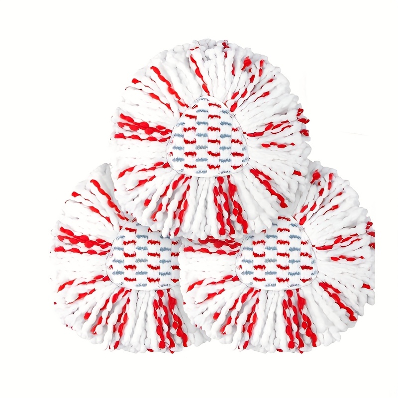 E-shop Tiefenreinigungs-Spin-Mop-Kopf Ersatz kompatibel mit 1 Tank, Upgrade Reinigungsmop-Kopf, Rot/Weiß Mikrofaser-Mop-Ersatzkopf Nachfüllung,