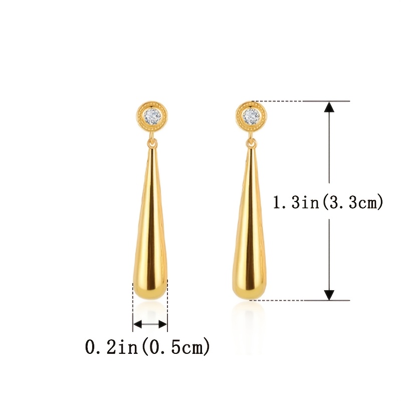 S925 Sterling Silver Inlaid Zircon Water Drop Stud Earrings