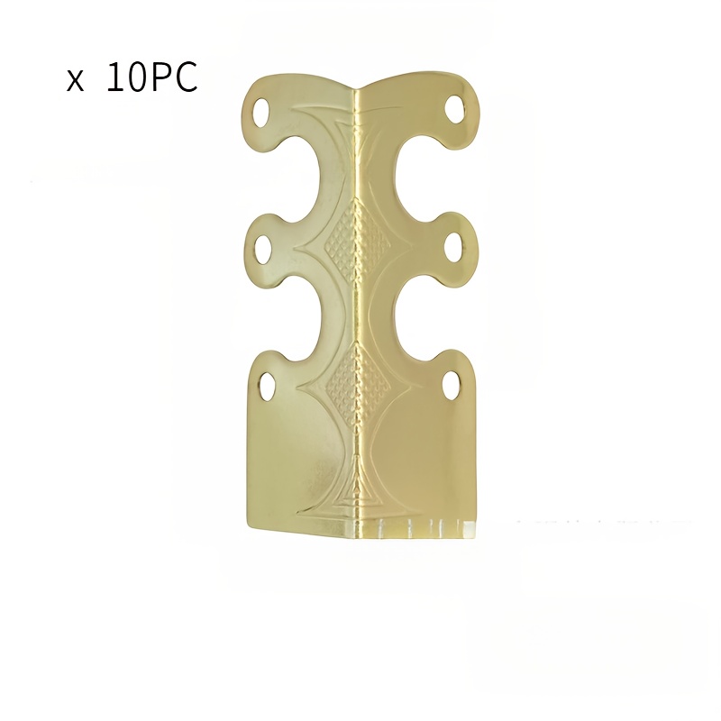 TEMU 10pcs Of Vintage Metal Corner Protectors With Decorative Edges, Comes With Ample Screws, Packaged In A Wooden Gift Box. Protectors Are Suitable