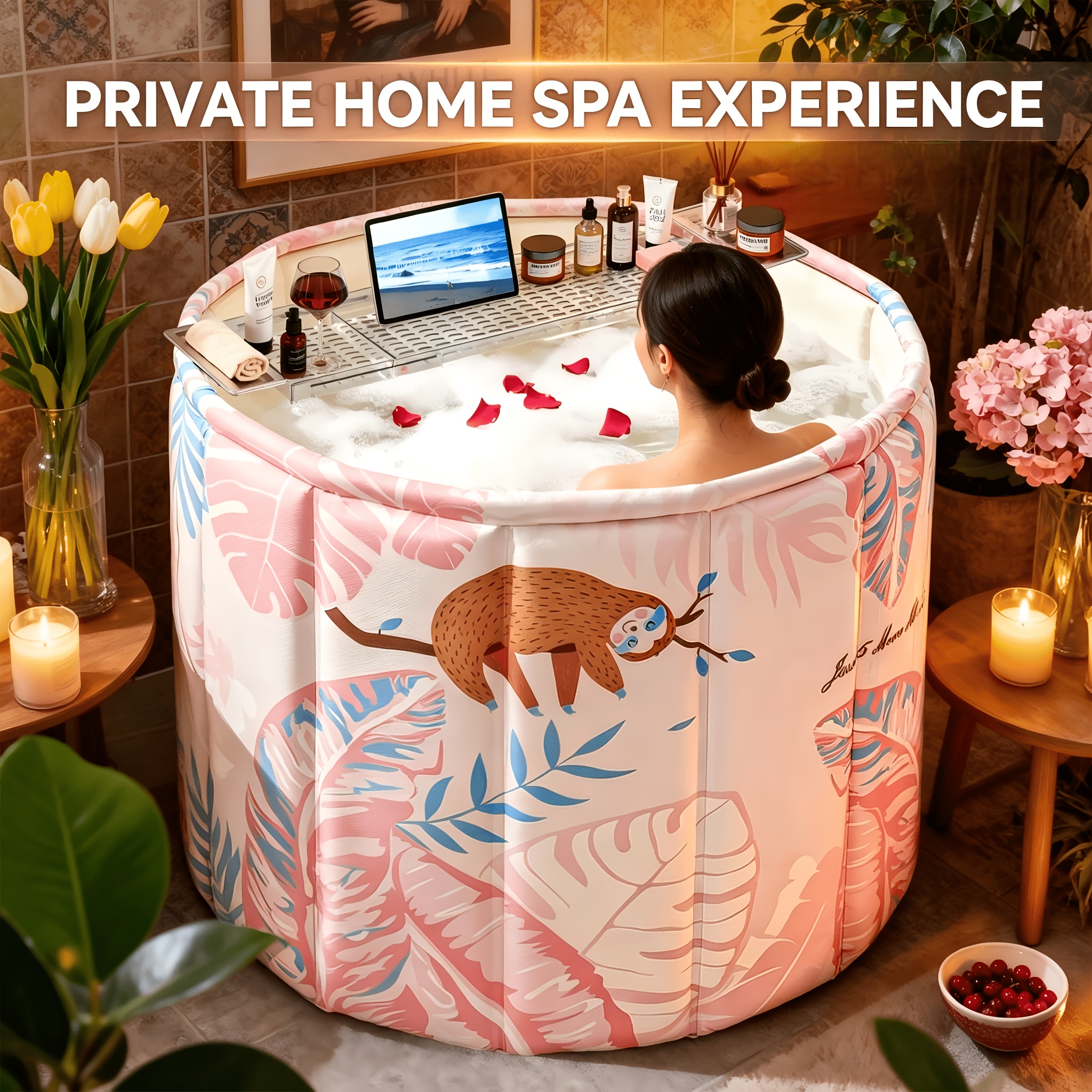 Inflatable Standalone Bathtub for Hot and Ice Baths