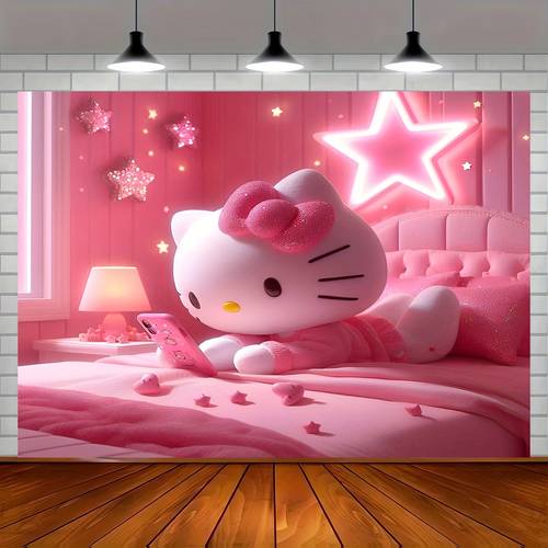 1pc pink home decor multi size backcloth cute cartoon pink pattern wall decor for dorms bedrooms and parties celebrations and dances gift without electricity