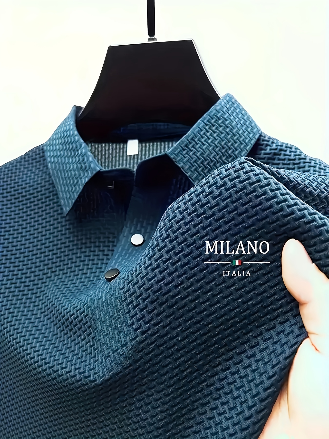   verano hombre jacquard moda   letra   cómoda camiseta de manga corta, elástica transpirable para hogar ocio y actividades al aire libre, camisa de cuello  