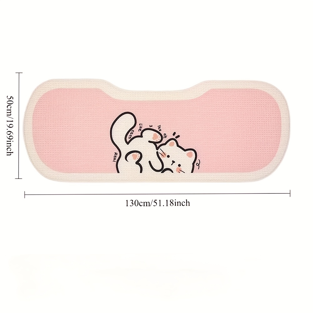 TEMU 1pc-7pcs Universal Car Cushions For All , Cute Kitten Pattern Car Cushions, Half-covered Cushions, Breathable And Non-slip Car Interior Cushions