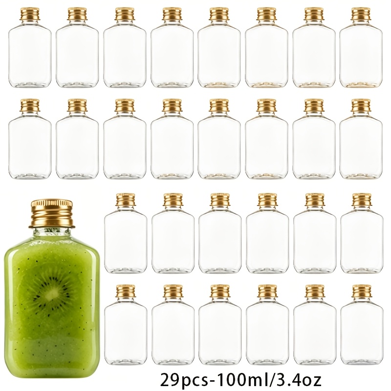 TEMU 29 Empty 100ml/3.4oz Plastic Airtight Bottles, Perfect For Use As Juice, Beverages, Party Favors, Or Decorative Bottles For School For