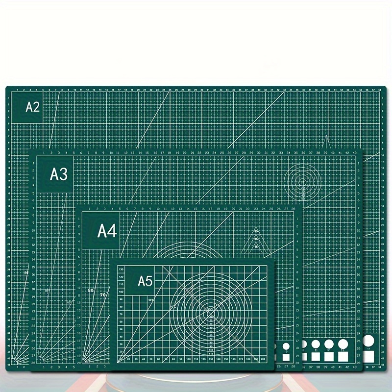 

Set Of A1-a5 Cutting Mats: Green Pvc, Grid Pattern, Eye Protection, Engraving, Carving, Model Making, Art & Craft Supplies