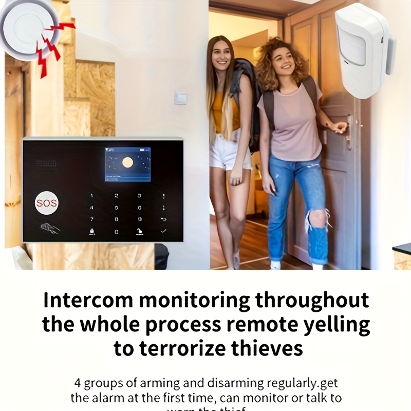 Alarma Inteligente TUGARD con WiFi y Respaldo GSM, Control por Alexa y Google Voice, Botón SOS, Entrada por Teclado, Sensores de Movimiento/Puerta - Compatible con Enchufe Europeo (Tipo C), para Hogar, Apartamentos, Villas - Ideal para Mercados del Reino Unido/UE, Seguridad en Apartamentos, Diseño Elegante, Construcción Duradera, Sensor de Movimiento, Gestores de Propiedades