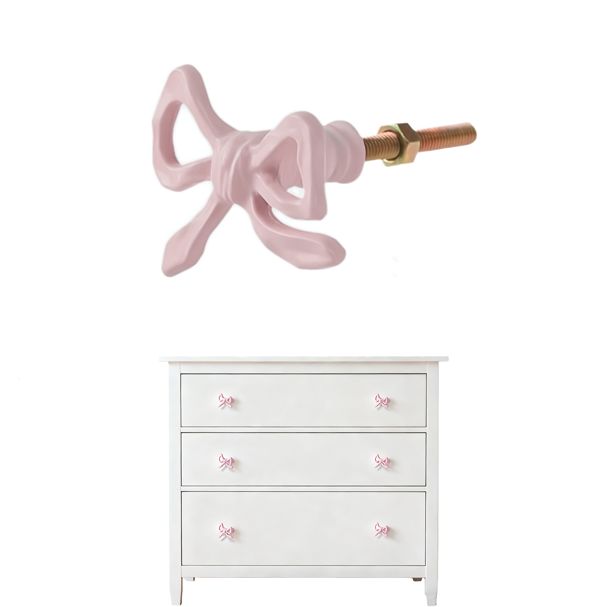 1pc 2pcs elegant pink bow metal drawer handles drawer knobs - Temu Morocco