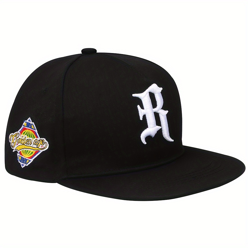

R Letter Embroidered Baseball Cap Hip Hop Snapback Hats Adjustable Dad Hat For Women Men