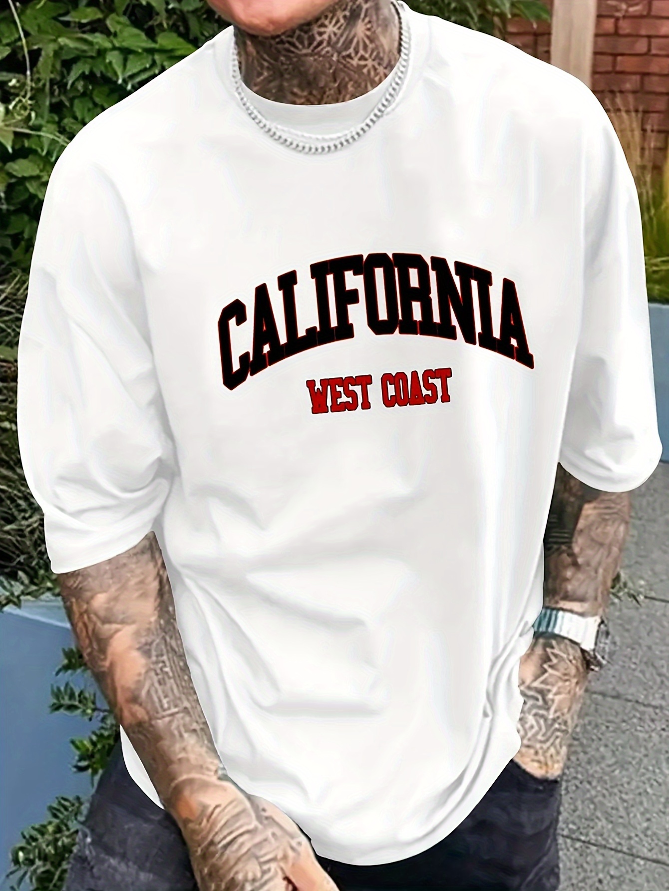 California West Coast Print Tee Shirt Tees Men Casual Short - Temu