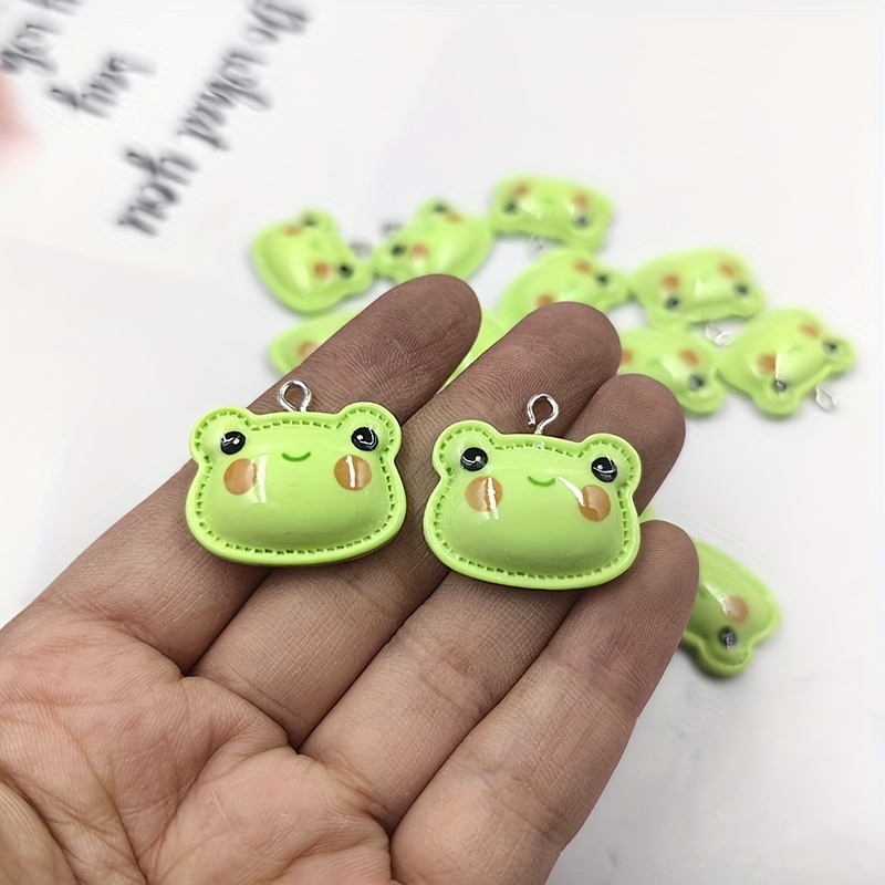 

10pcs Kawaii Frog Charms Flatback Pendants Glossy Animal Resin Handmade Charm Jewlery Making Findings Diy Earrings Keychain Craft