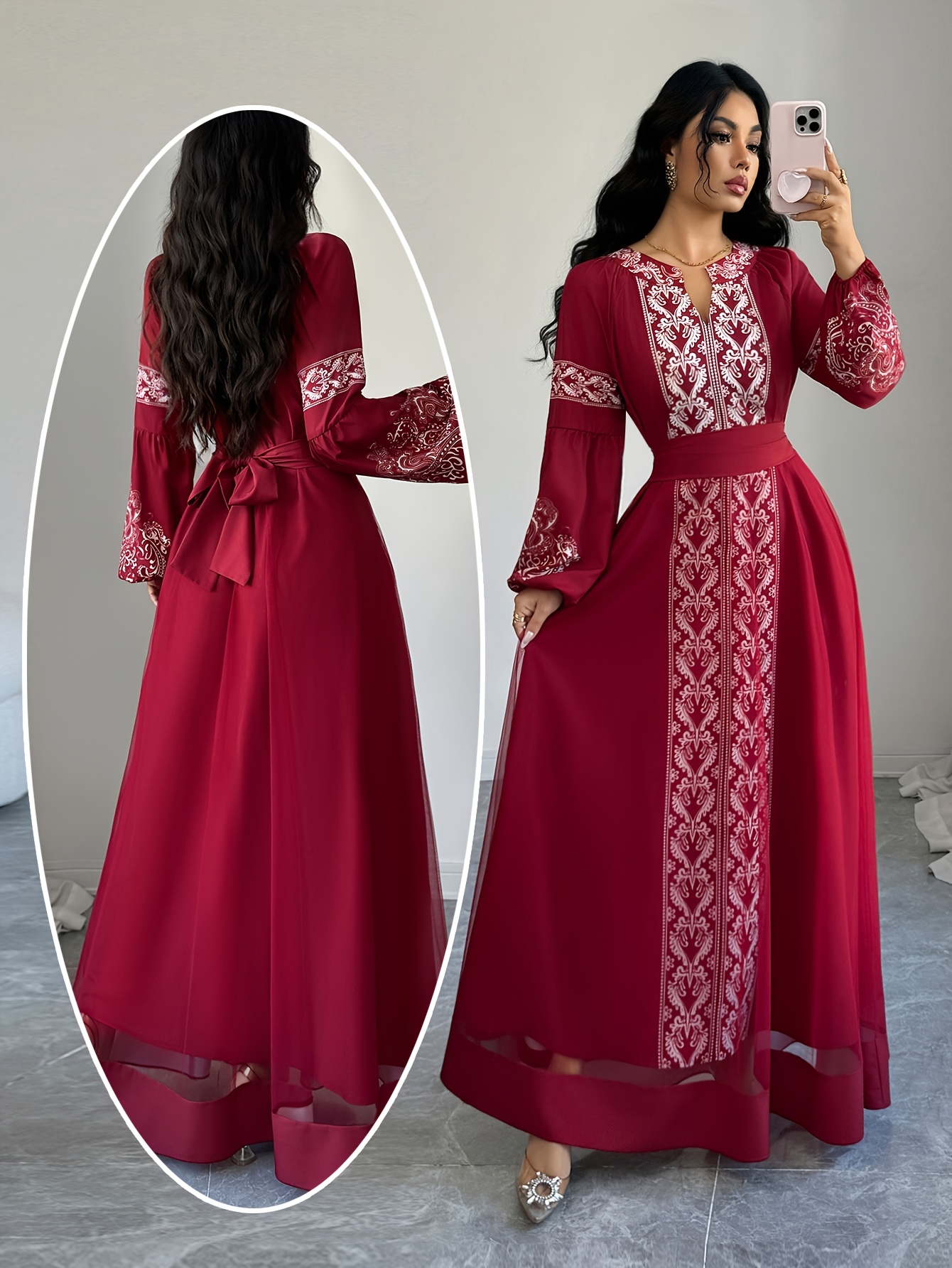 2026 New Robe Dress Arabic Kaftan Gown Islamic Long