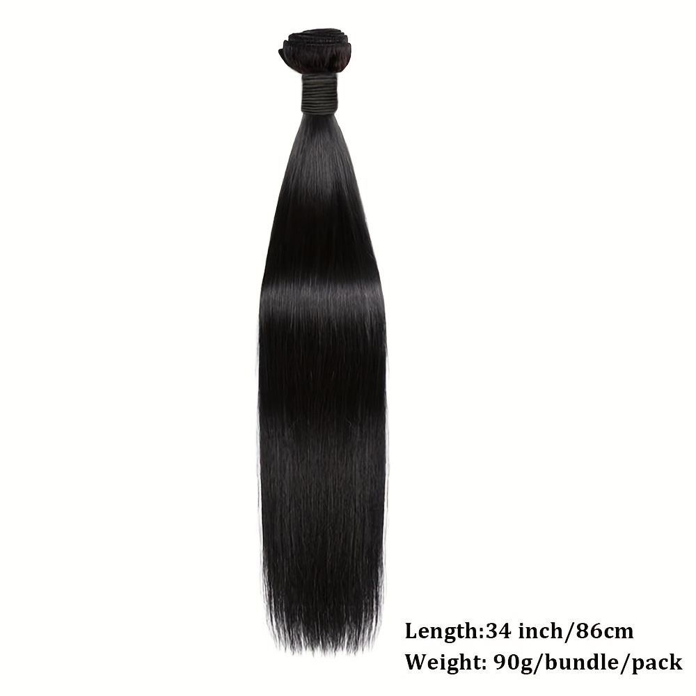 TEMU Straight Bundles Human Hair Straight Human Hair Extensions Hair Thick Hair Extensions #1b