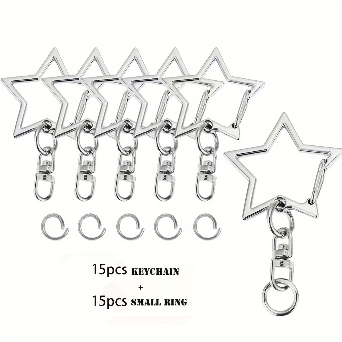 

30pcs -shaped Metal Keychain , Jump Rings & - For Diy Crafts, &