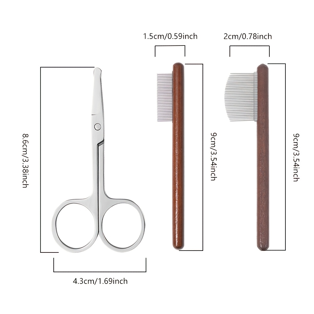 2pcs pet eye     dog pet tear stain comb cat small dog eye hair cleaning special comb comfortable massage non irritating skin cleaning eye dirt maltese yorkshire terrier shih tzu styling comb Product details 1