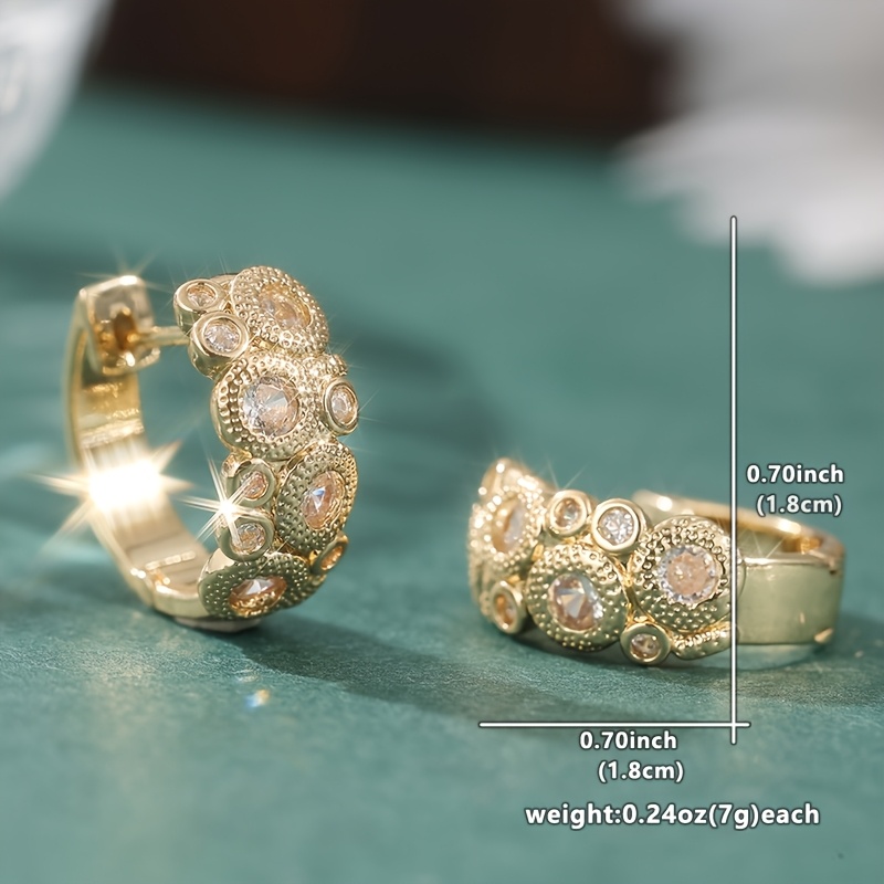 Women's Plated Hoop Earrings, Bohemian Retro Flower Design