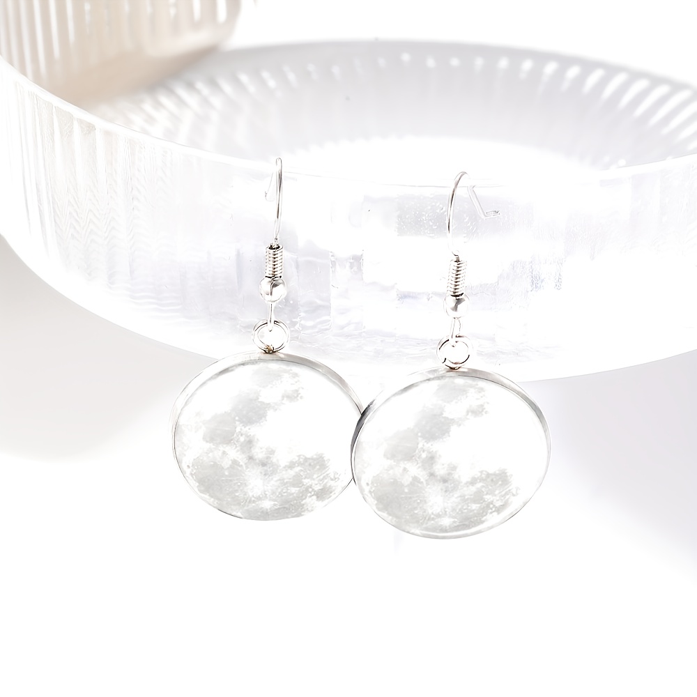 4pc Textured White Circular Jewelry Set