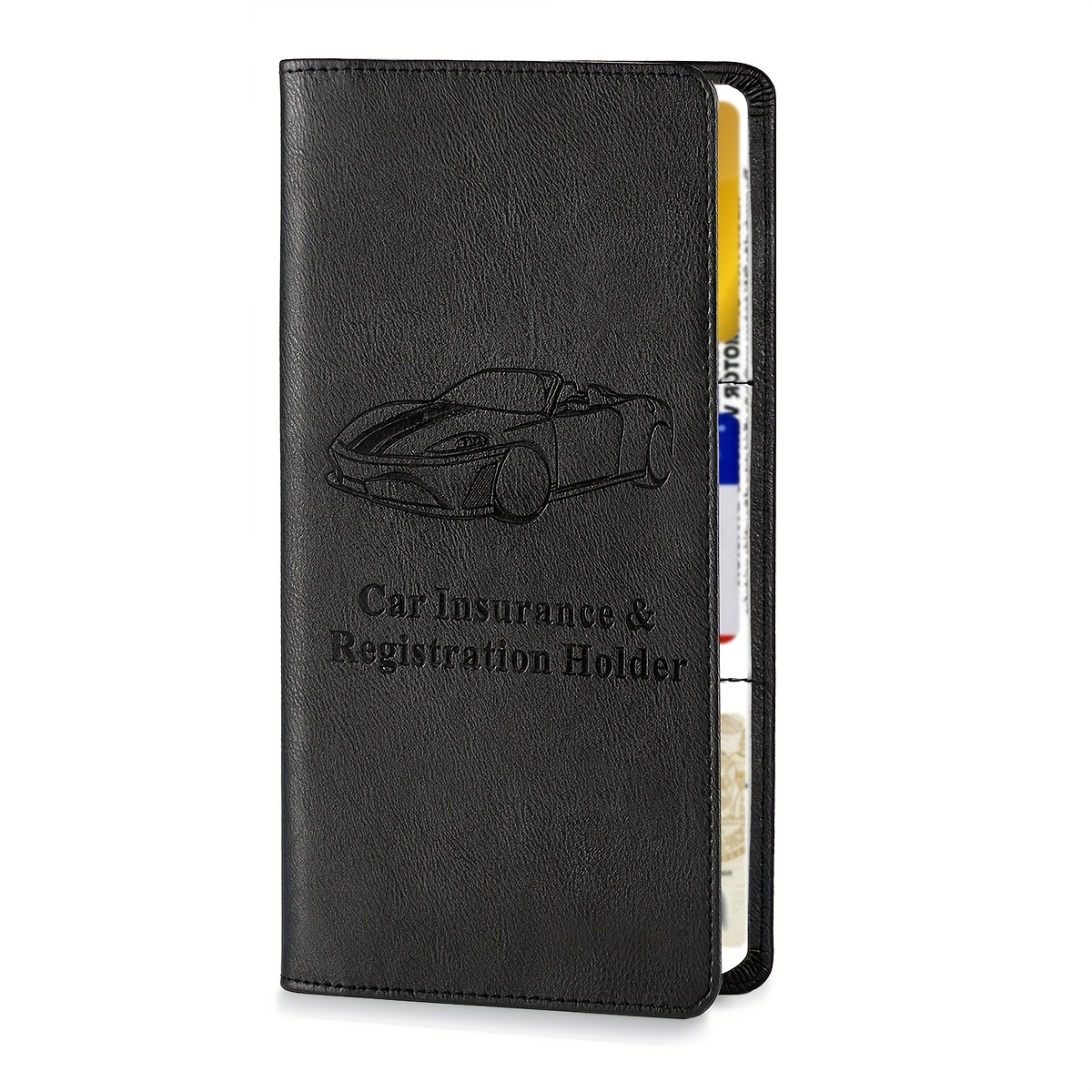 

Car Registration & Insurance Card Holder For Women And Men, Auto Glove Box Organizer Document Wallet Leather Manual Folder