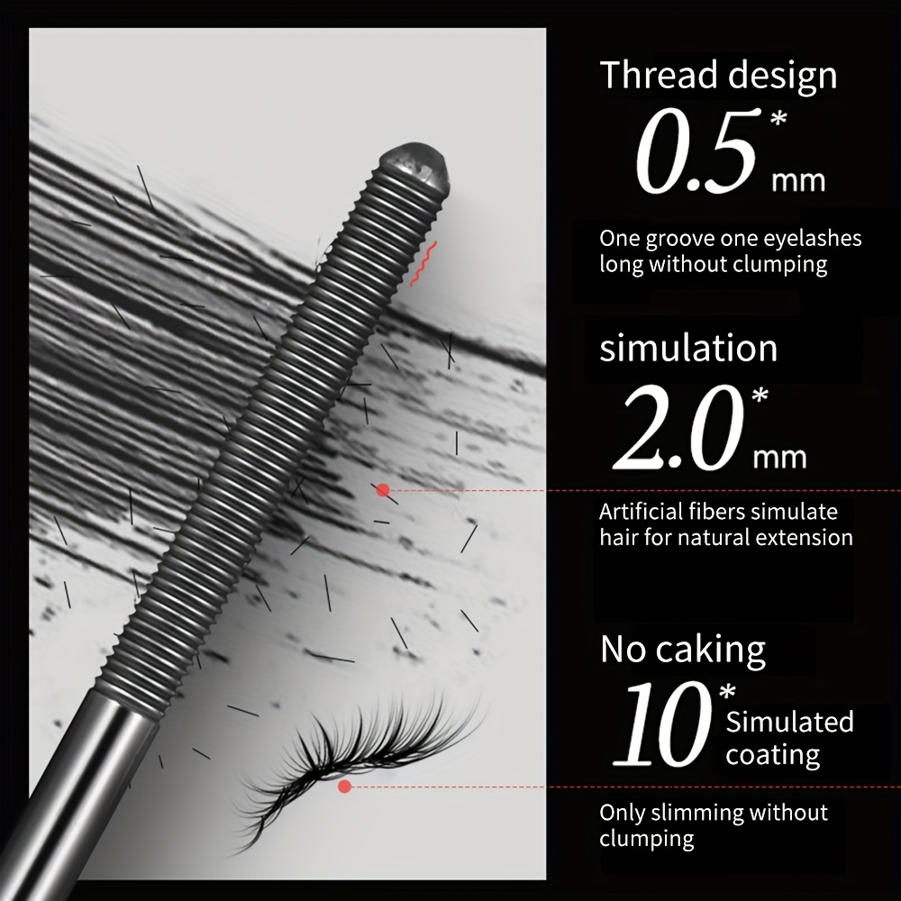 HUASURV 1pc Steel Tube Mascara Waterproof & Sweat-Proof Formula for Volumizing, Lengthening & Curling Lashes, Precision Steel Tube Design for Natural-Looking Full Coverage, Perfect for Parties, Music Festivals & Mother’s Day Gifts Black, Party Makeup, Festival Cosmetics, Sleek Metallic Tube, Dense Lash Application, Longlasting Wear