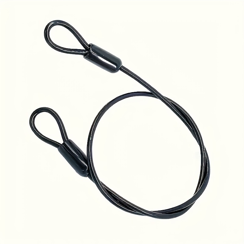 1pc 100cm/3.3ft 3mm Safety , Woven Steel Coated Safety Cable Luggage Lock, Safety Cable Steel Wire Rope Double Ring Lightweight