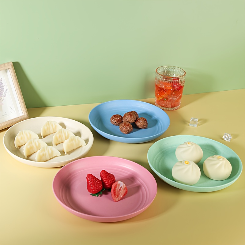 11pcs Round Plastic Plates Set, Reusable, Lightweight, Unbreakable,  Dishwasher Microwave Safe, Ideal for Home Kitchen, Restaurant, Outdoor  Dining, B