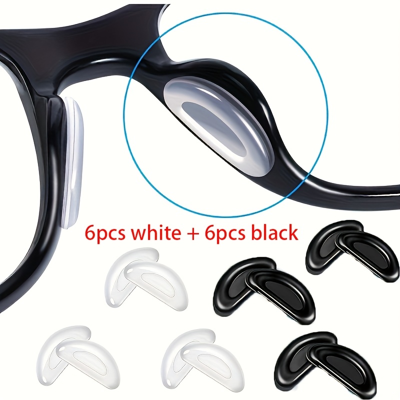12 Soft Nose Pads - Anti-slip, Frame With Reinforced , Odorless Eye Protection Accessories, Replacement Anti-slip High Air Cushion Nose Pads For Eyeglasses And Fashion Glasses