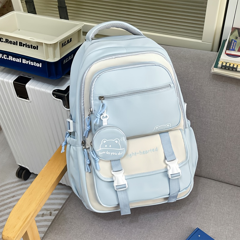 TEMU [5 Colors ] Women's Backpack Fashion Nylon Backpack - Lightweight Design, Spacious, Adjustable Shoulder Straps, 1pc Coin , Suitable For Daily
