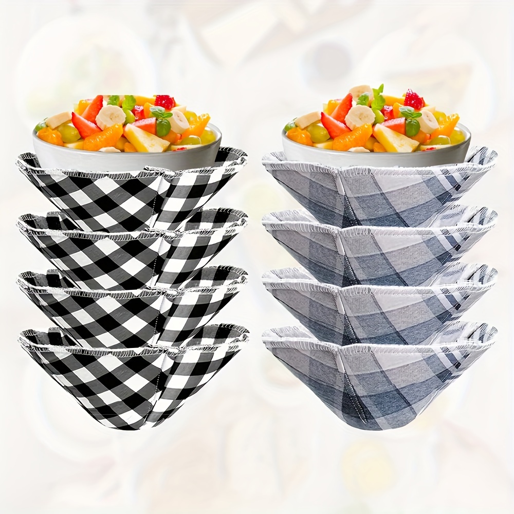 

4- Checkered Insulated Bowl : For Christmas, Halloween, , And New 's Parties - And