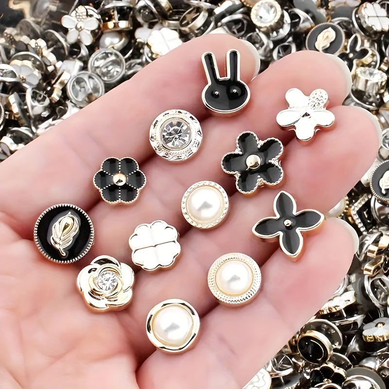 

Elegant Rhinestone Button Set, 40/80 Pcs Mixed Styles Snap-on Interchangeable Shirt Buttons, Non-slip, Anti-peeking, No-sew Detachable Invisible Closures For Women's Shirts, Knitwear - Metal & Plastic