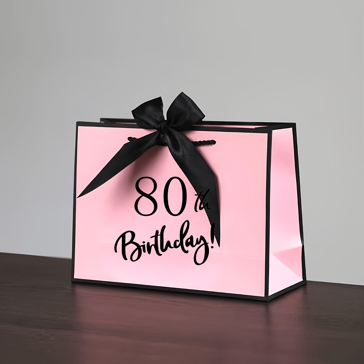 TEMU 80th Birthday Gift Bags, Pink And White Foldable Portable Handheld Gift Bags, Party Favor Bags For , Birthday Decoration Supplies, Commercial