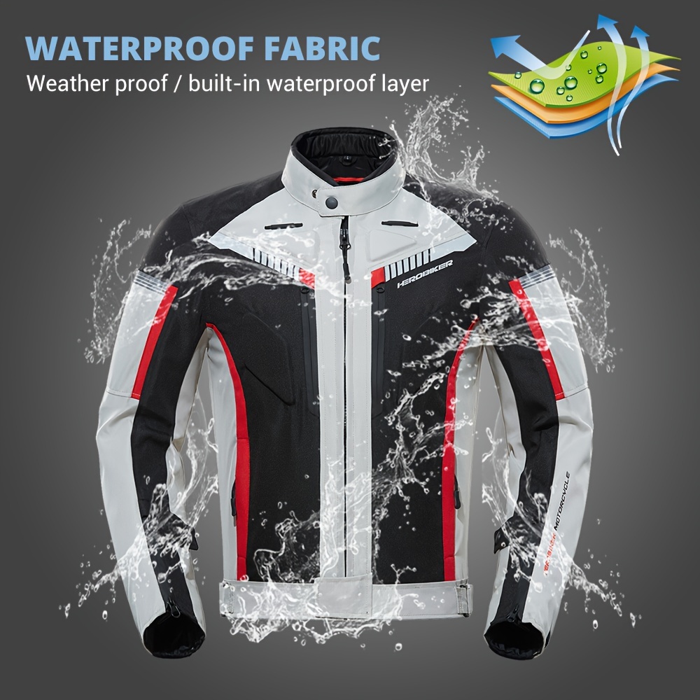 Waterproof Mens Biker Jacket Reflective Motorcycle Clothing