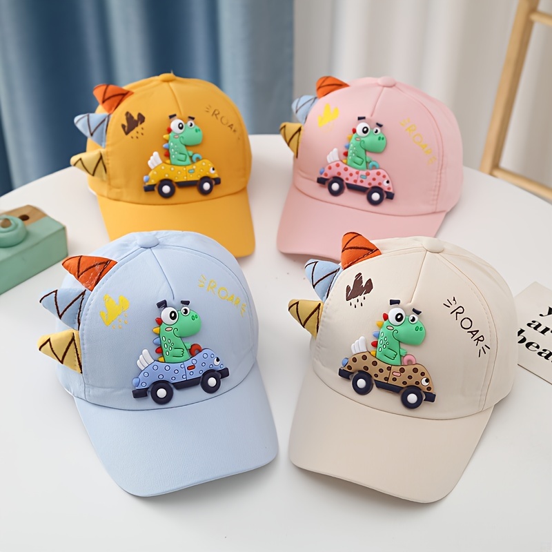 

Adorable Cartoon Dinosaur Baseball Cap For Kids 1-3 Years - Lightweight, Adjustable Fit, Perfect For Outdoor Play & Casual Wear