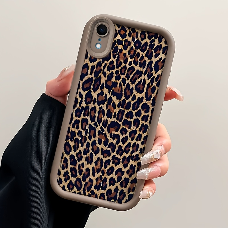 Modni retro ovitek za telefon z leopardjim potiskom za iPhone XR - Mehka TPU odporna proti udarcem, celovita zaščitna zadnja prevleka