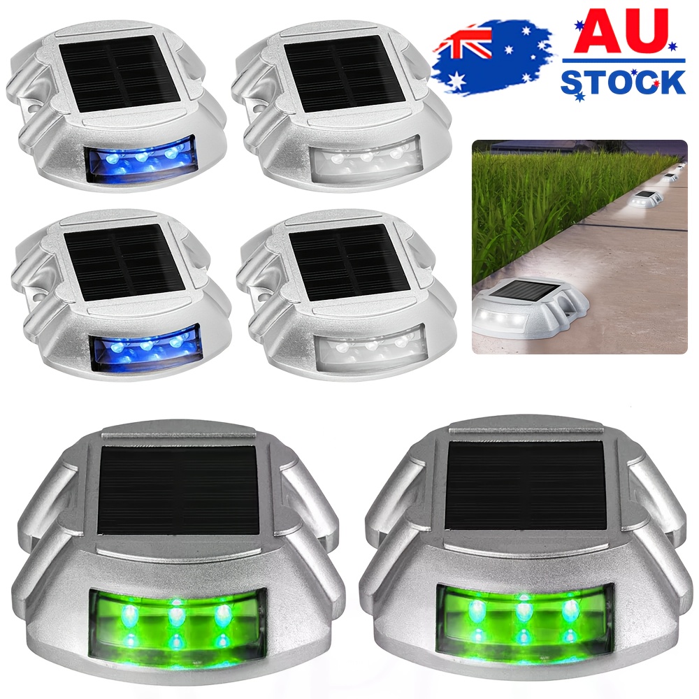 TEMU Set Of 2 Solar-powered Lights For Driveways, Decks, And Docks, Designed To And . Outdoor Led Garden Lights Come In Blue, Green, And White, And