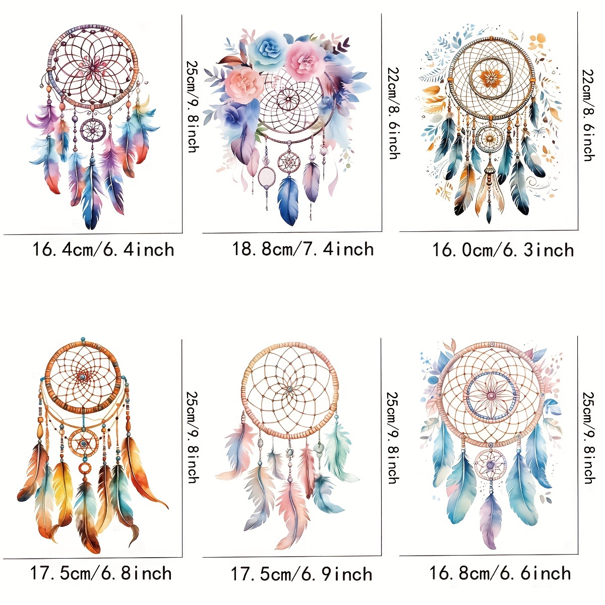 Image of 6pcs/set Vibrant Graphic Iron-on Transfers - Press, Washable, Reusable, Diydesigns For T-shirts, Jackets, Jeans, Hoodies, And More Clothing