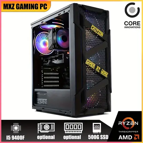 mxz gaming desktop pc computer i5 9400f 8g 16g ddr4 nvme 500g ssd 5 rbg fans rx6600 5600xt gtx 1660s 2060 3050 rx580