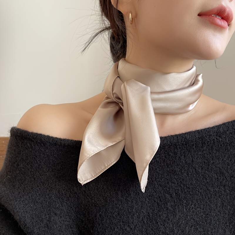

Elegant Solid Scarf For Women - Polyester Neck Tie, Wrap & Professional Accessory
