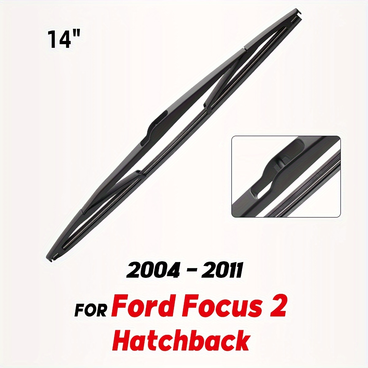 TEMU Wiper 14" Rear Wiper Blade For Ford Focus 2 Hatchback Mk2 2004 - 2011 Windshield Windscreen Clean Tailgate Window