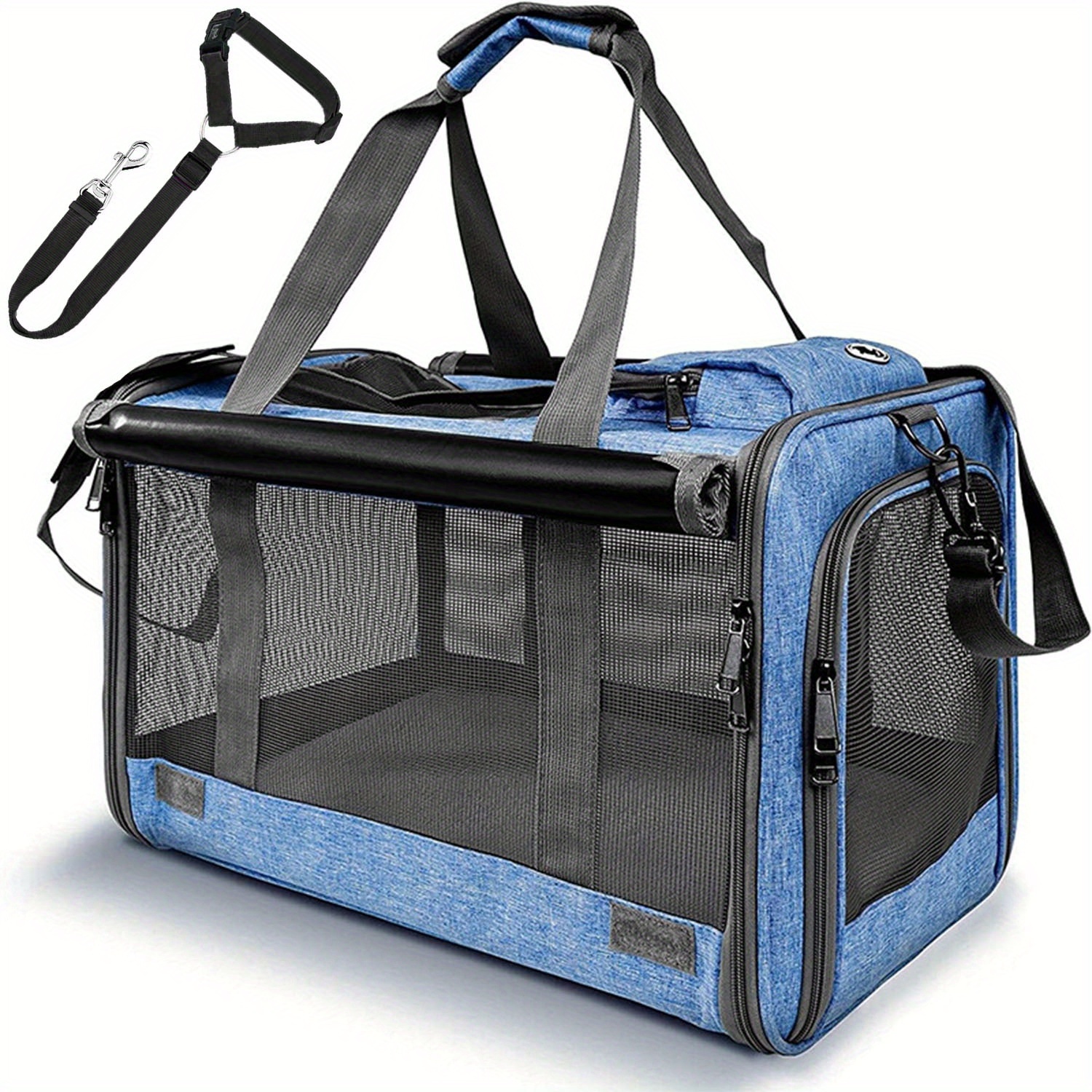 Temu – TEMU Airline Soft-sided Pet Carriers Durable, Breathable, Foldable Travel Bags With Pet Harnesses, Designed Specifically For Small To Medium-sized