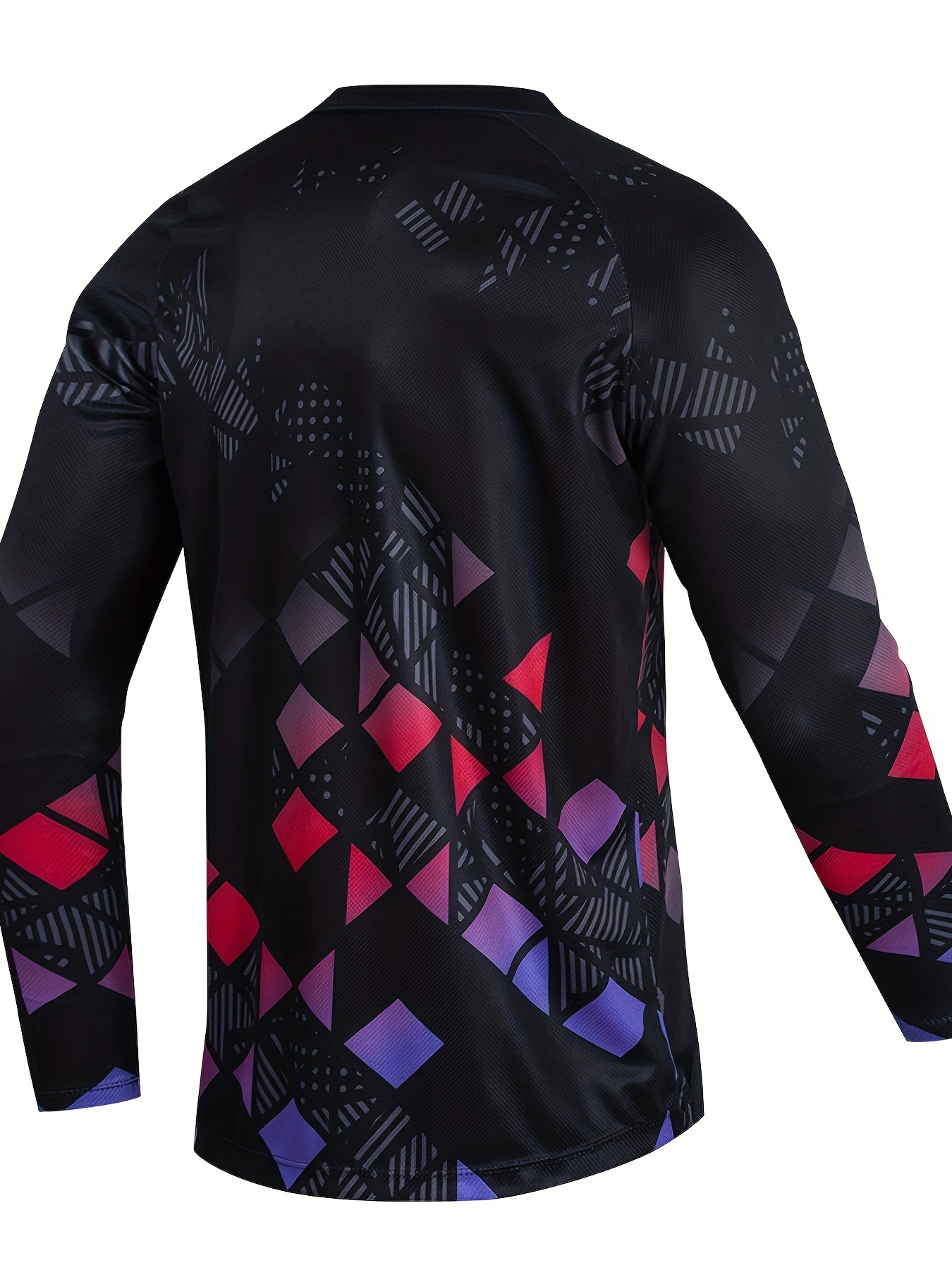 mens   long sleeve cycling jersey black with     lightweight moisture wicking uv resistant knit fabric for road trips hiking running casual wear cycling jersey details 1