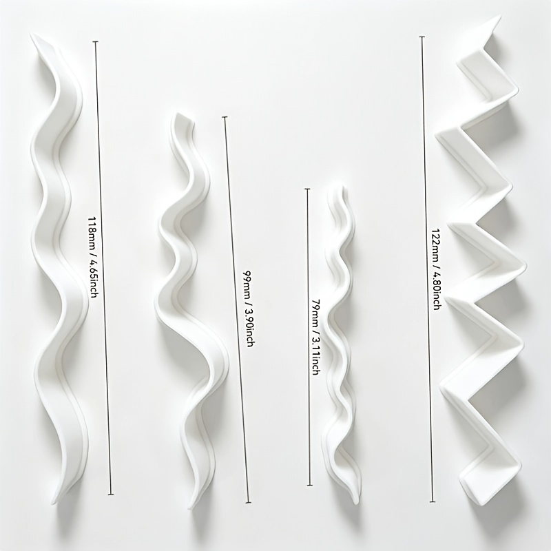 TEMU 4pcs Set Wavy Serrated Long Strip Polymer Clay Cutting Molds, Polymer Clay Craft Cutting Dies, Diy Earring Jewelry Hand-shaping Molds