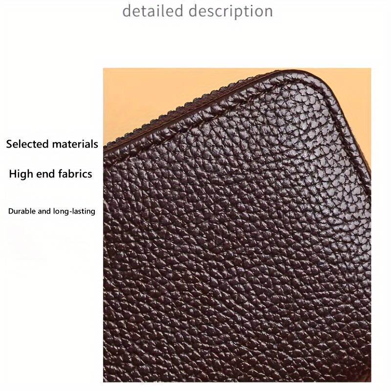 Sleek Men's Faux Leather Wallet - Casual Black Card Holder with Secure Zipper Coin Purse, Transparent Compartments for Credit & Debit Cards, Ideal Everyday Accessory