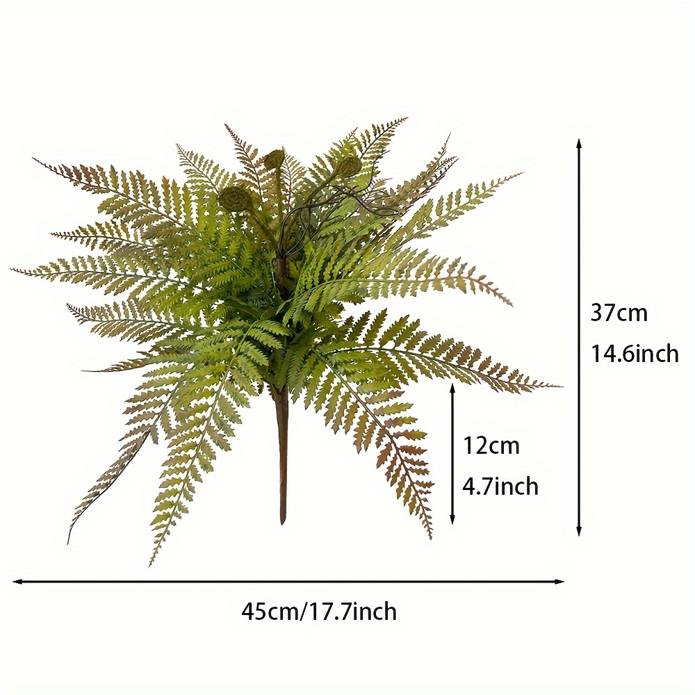 Image of 1pc Large Artificial Boston Fern Bush, Perfect For Outdoor Use. Faux Ferns Are Ideal For Enhancing The Decor Of Offices And Living Rooms With Their Lifelike Greenery