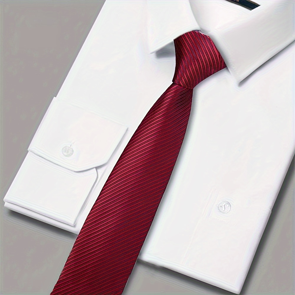 

Men's Zipper Tie - Polyester Necktie With Woven Texture, Pre-tied Easy Wear For Business, Wedding, Casual - 8cm Width