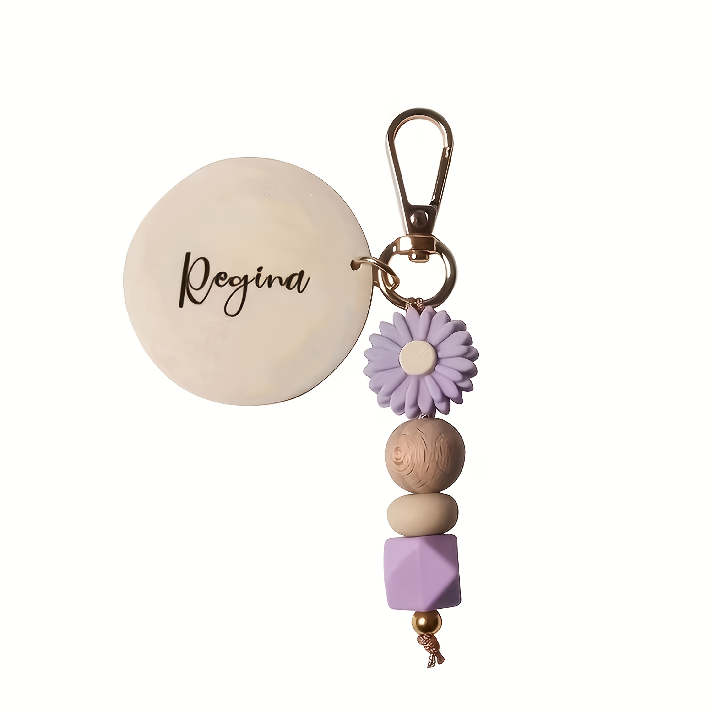 TEMU Personalized Wooden Keychain – Engraved With Names/text/patterns, Elegant Bead Necklace For Birthdays/anniversaries/mother' Day/valentine' Day