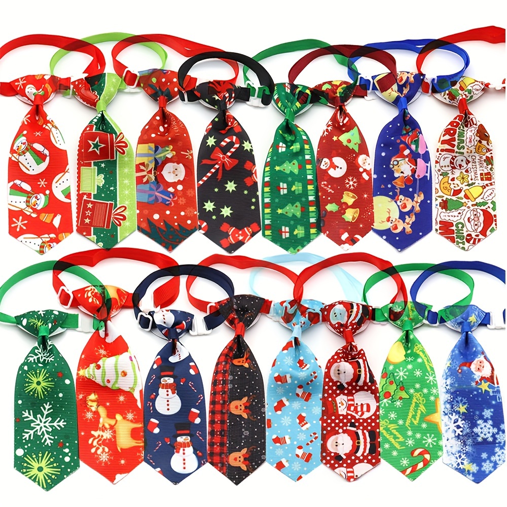 festive christmas pet bow tie adorable holiday accessory for dogs cats featuring snowman santa claus tree details 2
