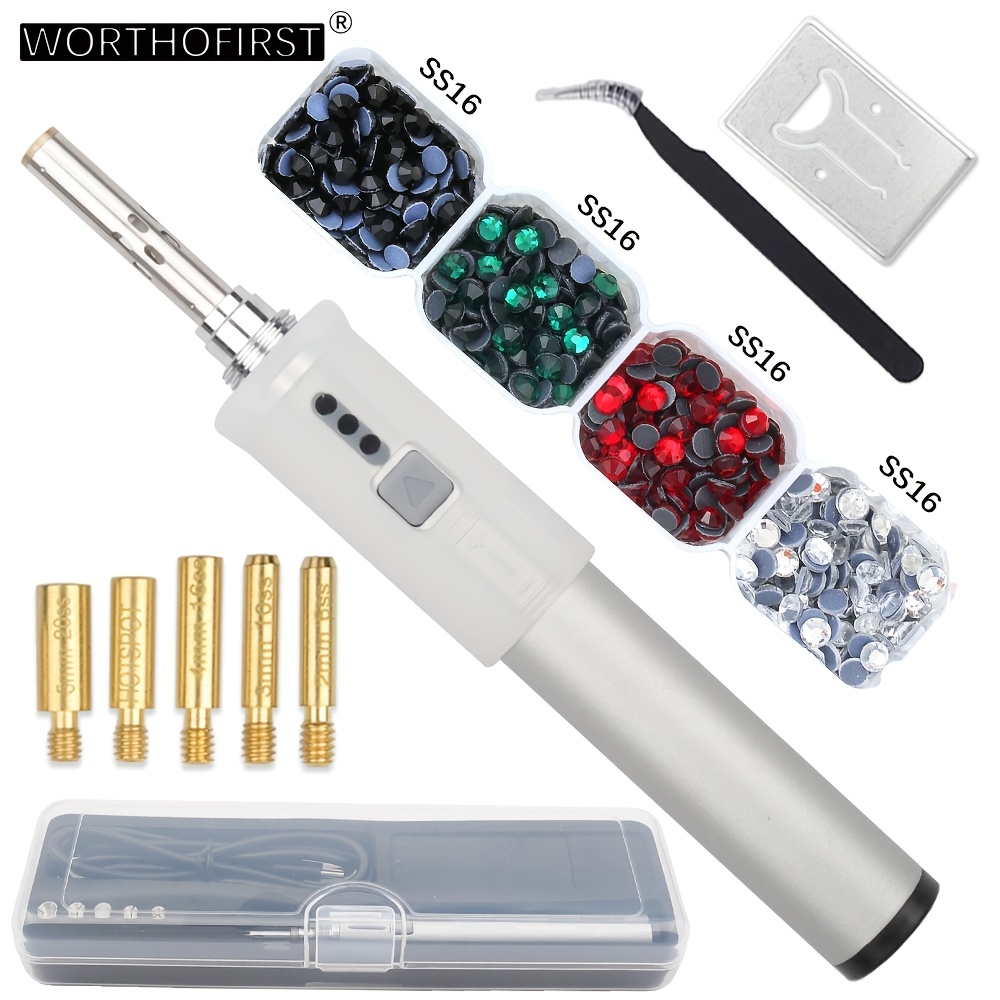 TEMU Applicateur de strass thermocollants alimenté par USB 5V 2A, kit d'outils de de strass thermocollants, pour décoration de strass thermocollants
